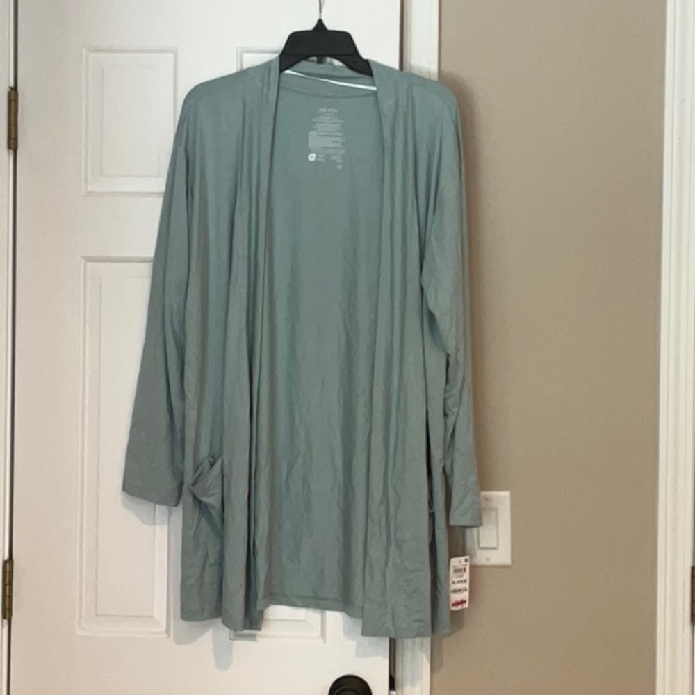 Light Teal Open Cardigan